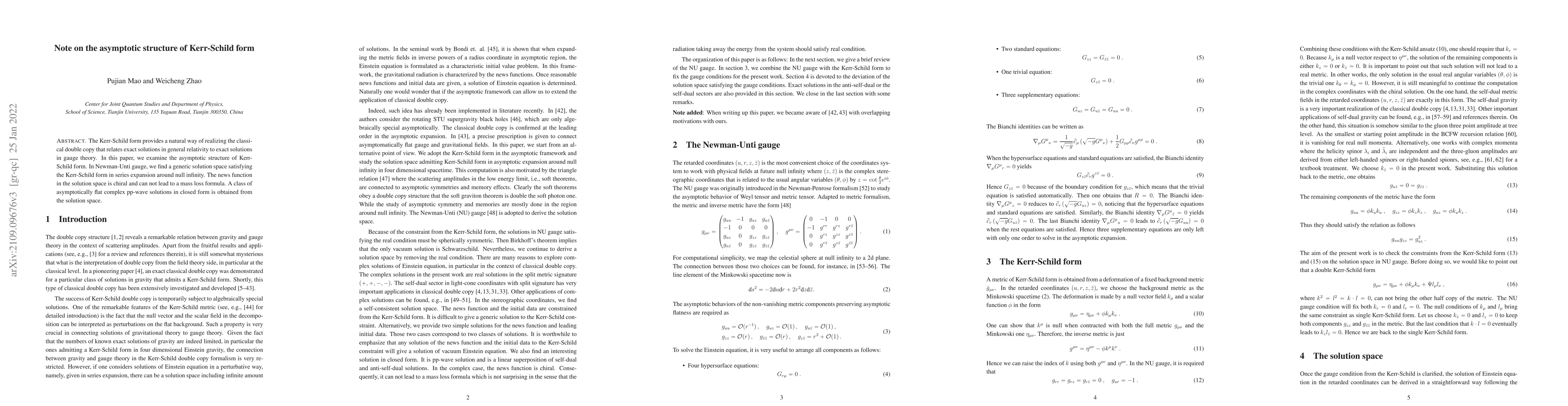 Thumbnail for Note on the asymptotic structure of Kerr-Schild form