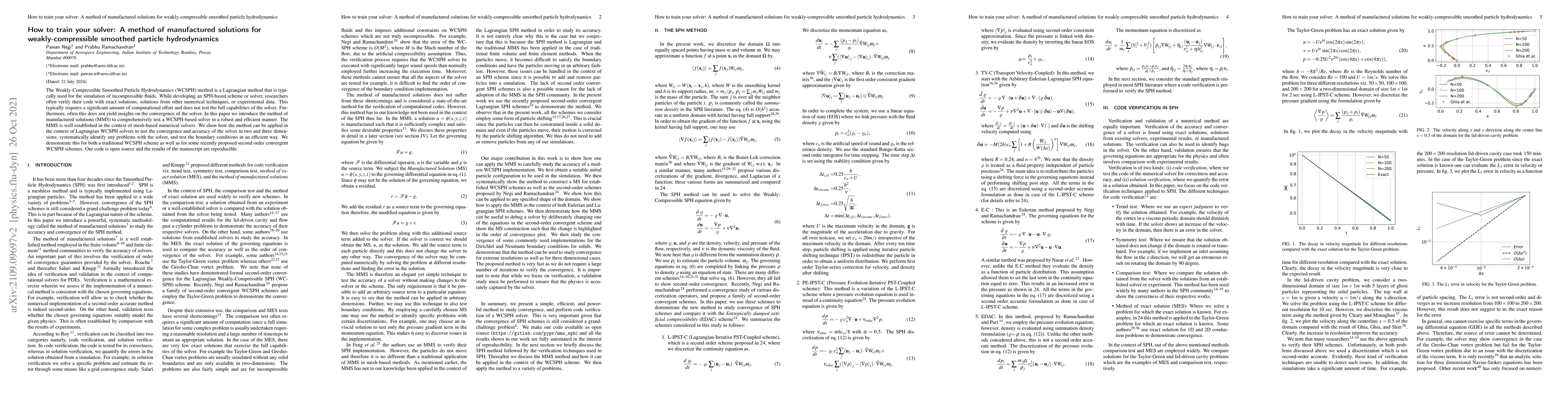 Thumbnail for How to train your solver: A method of manufactured solutions for
  weakly-compressible SPH