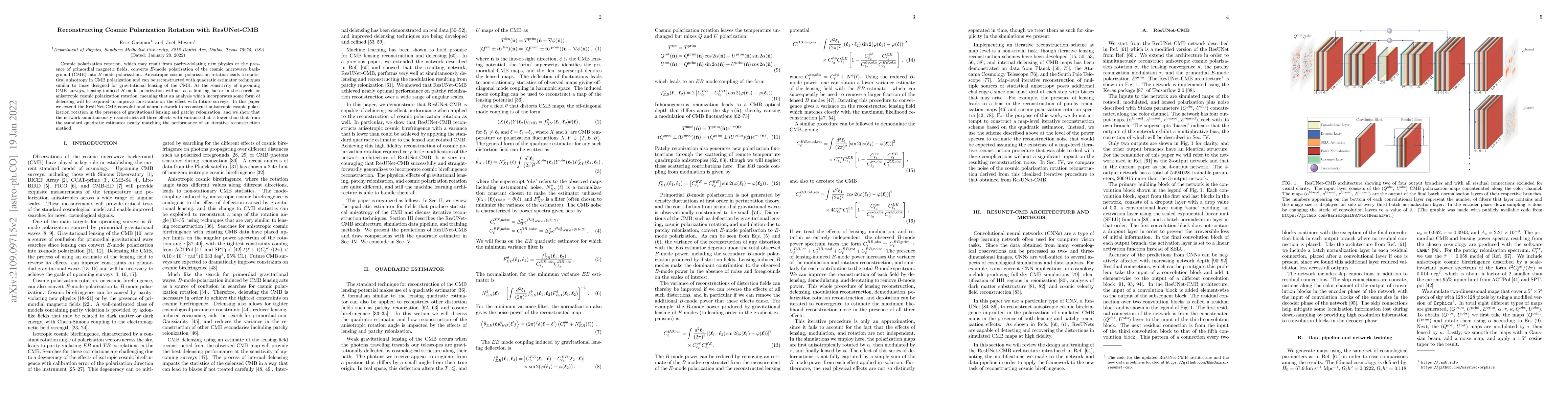 Thumbnail for Reconstructing Cosmic Polarization Rotation with ResUNet-CMB