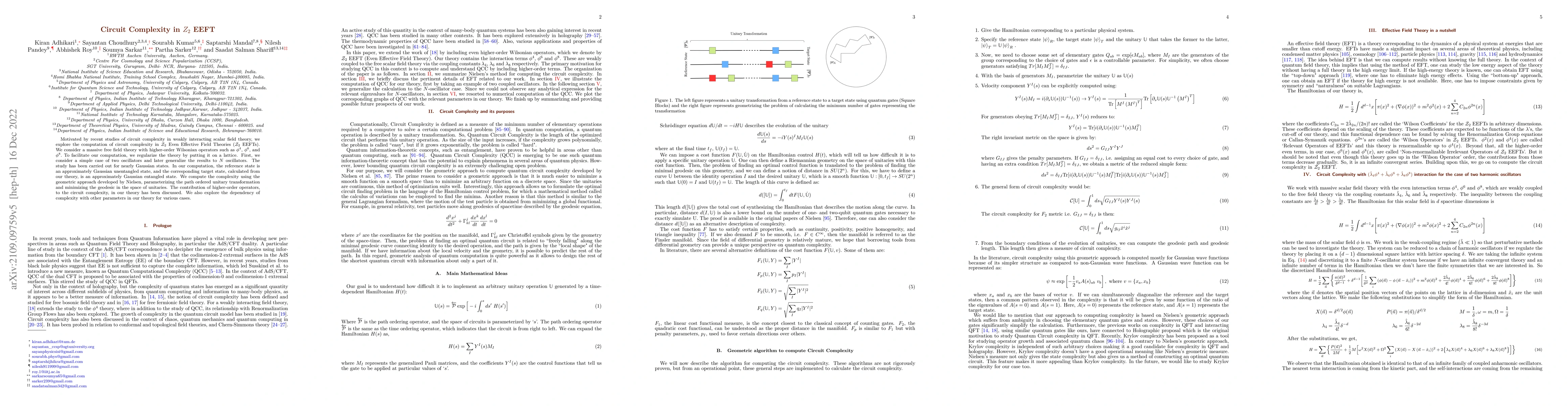 Thumbnail for Circuit Complexity in $\mathcal{Z}_{2}$ ${\cal EEFT}$
