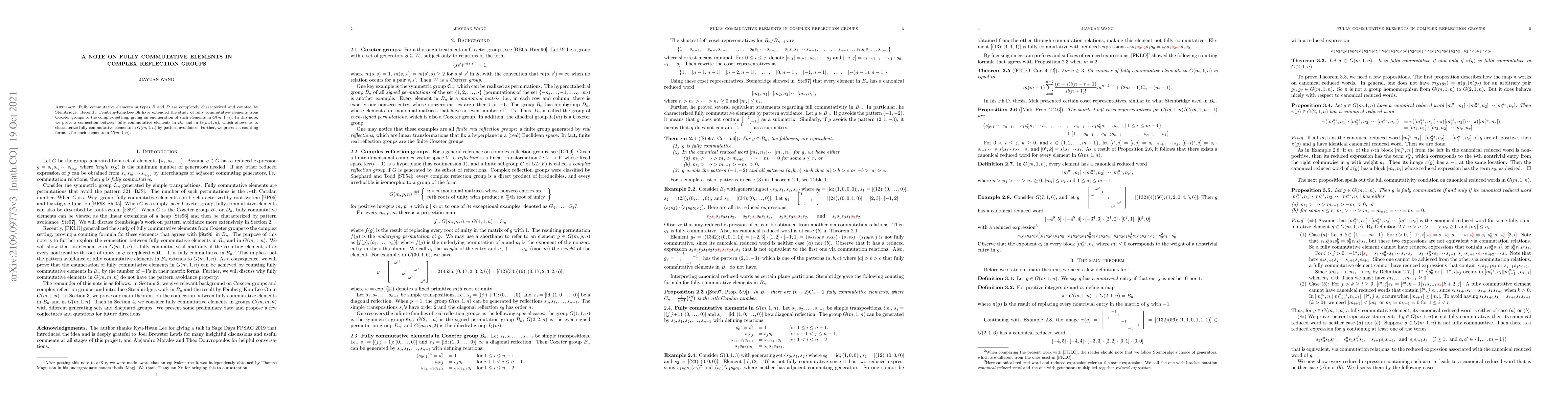 Thumbnail for A note on fully commutative elements in complex reflection groups