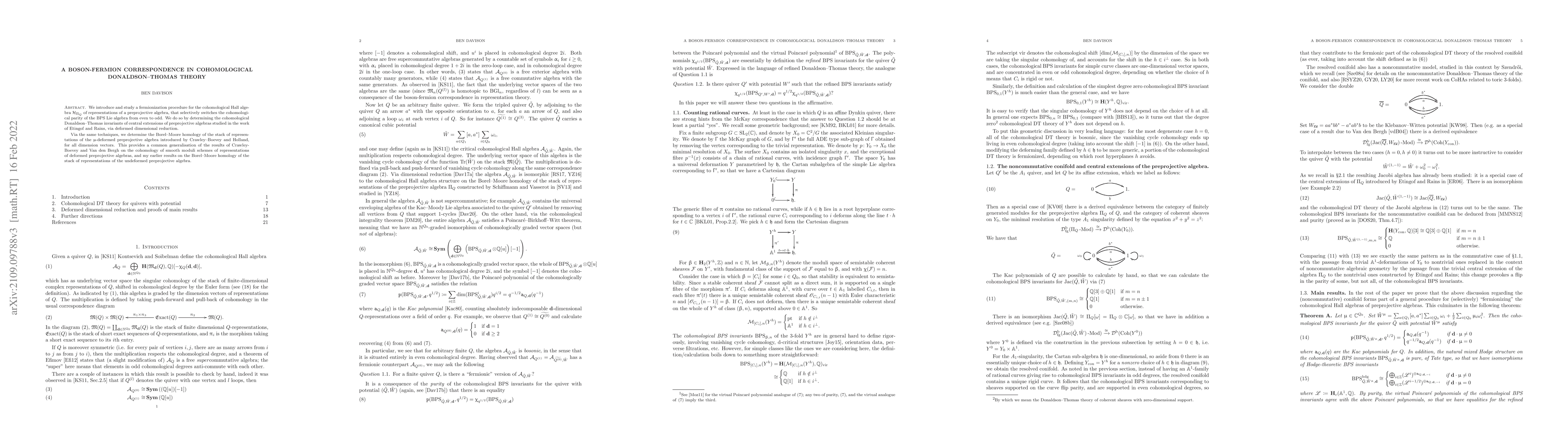 Thumbnail for A boson-fermion correspondence in cohomological Donaldson-Thomas theory