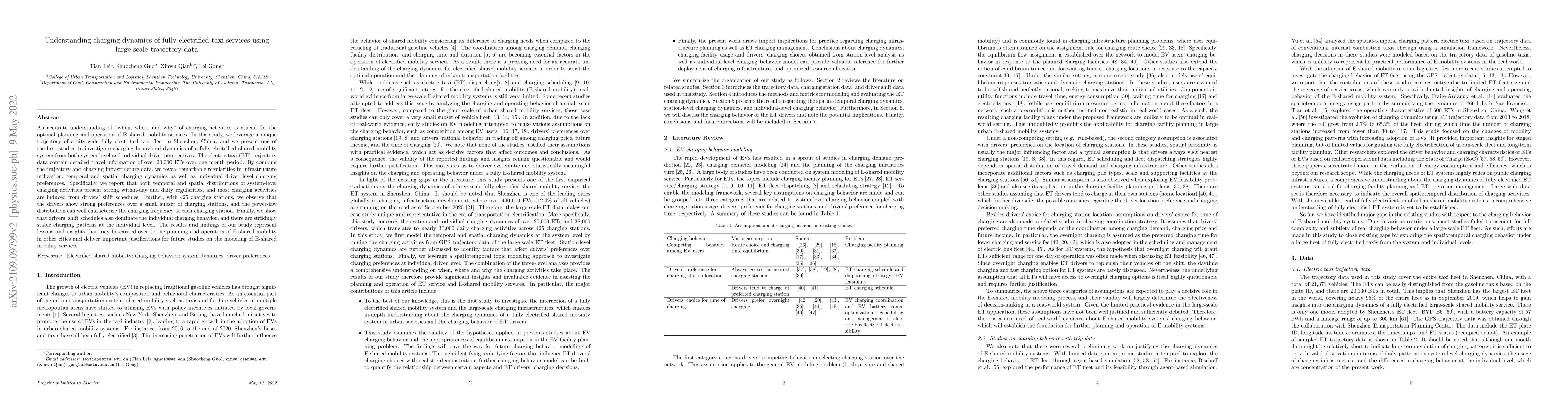 Thumbnail for Understanding charging dynamics of fully-electrified taxi services using
  large-scale trajectory data