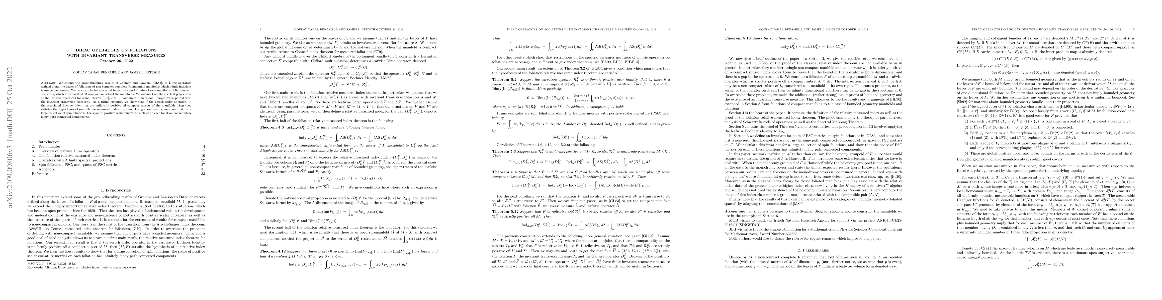 Thumbnail for Dirac operators on foliations with invariant transverse measures