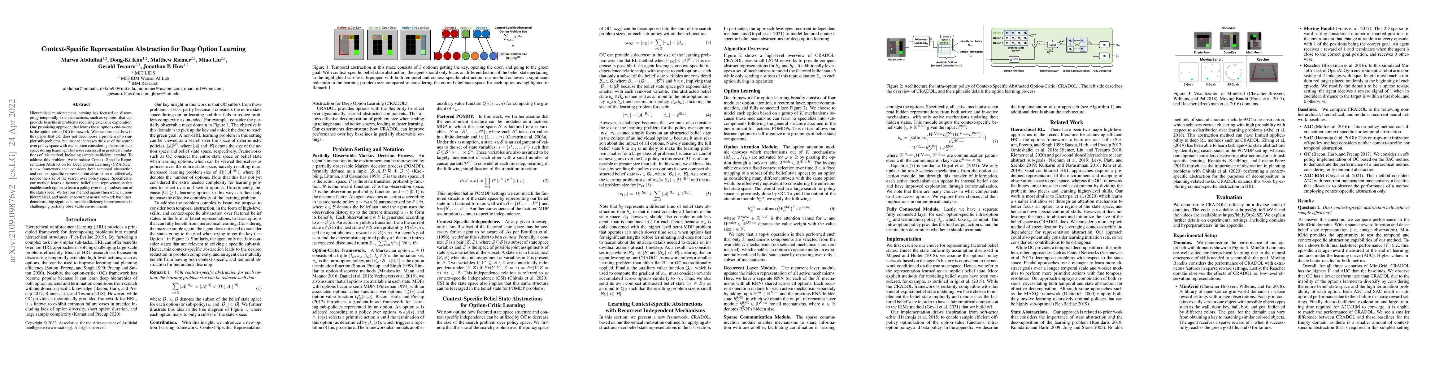 Thumbnail for Context-Specific Representation Abstraction for Deep Option Learning