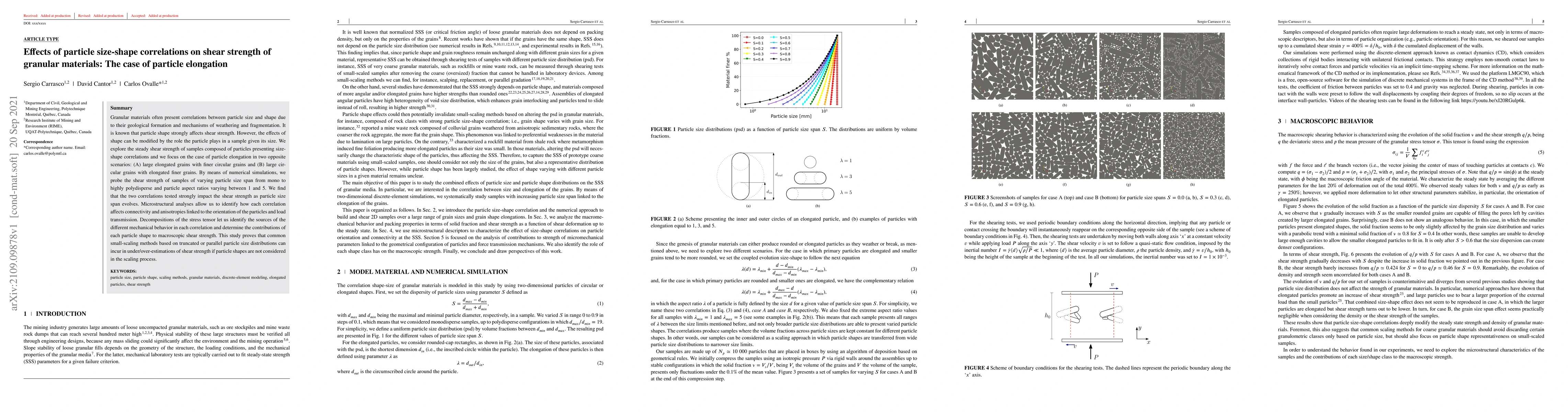 Thumbnail for Effects of particle size-shape correlations on shear strength of
  granular materials: The case of particle elongation