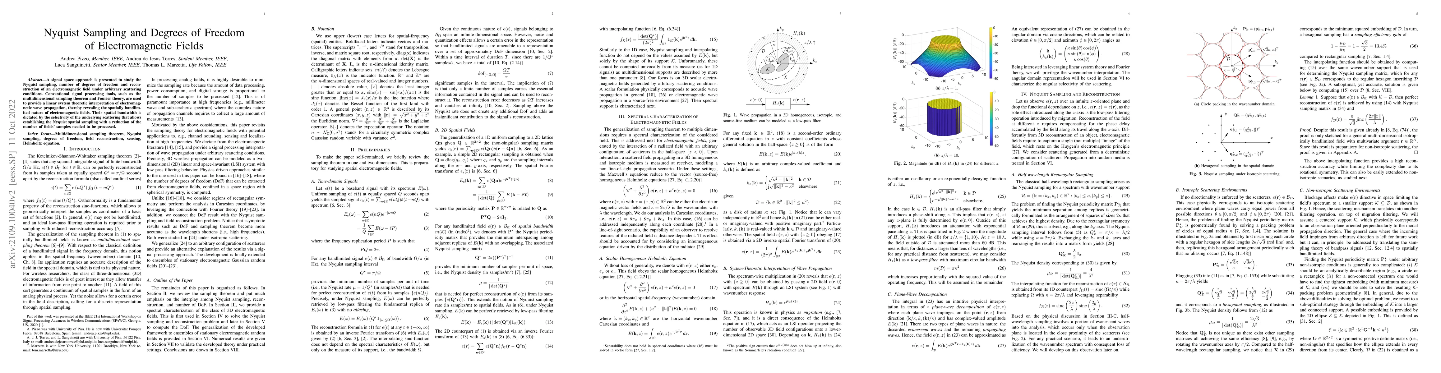 Thumbnail for Nyquist-Sampling and Degrees of Freedom of Electromagnetic Fields