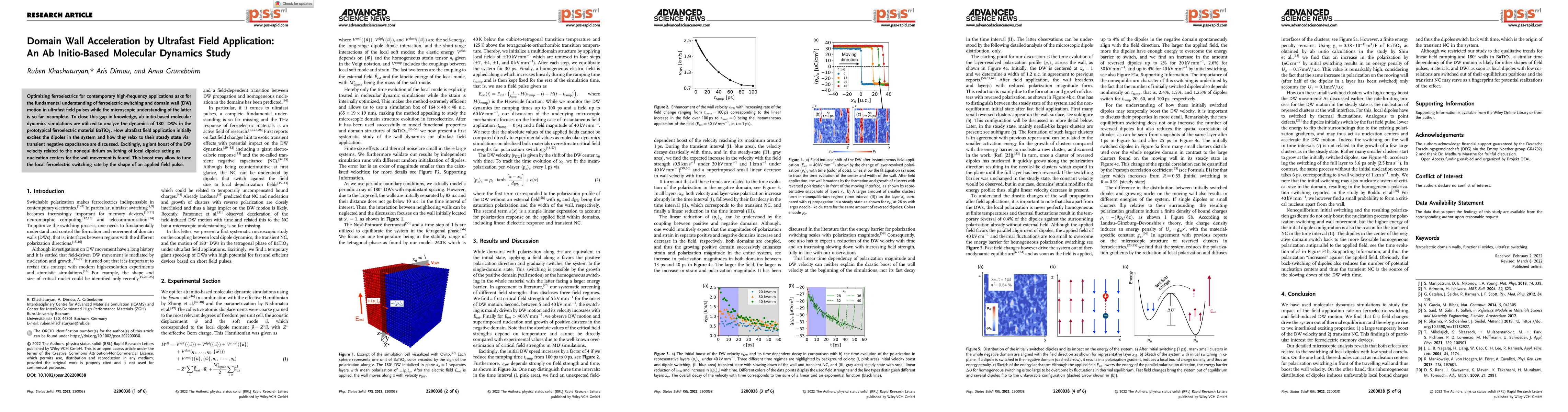 Thumbnail for Domain Wall Acceleration by Ultrafast Field Application: An Ab
  Initio-Based Molecular Dynamics Study