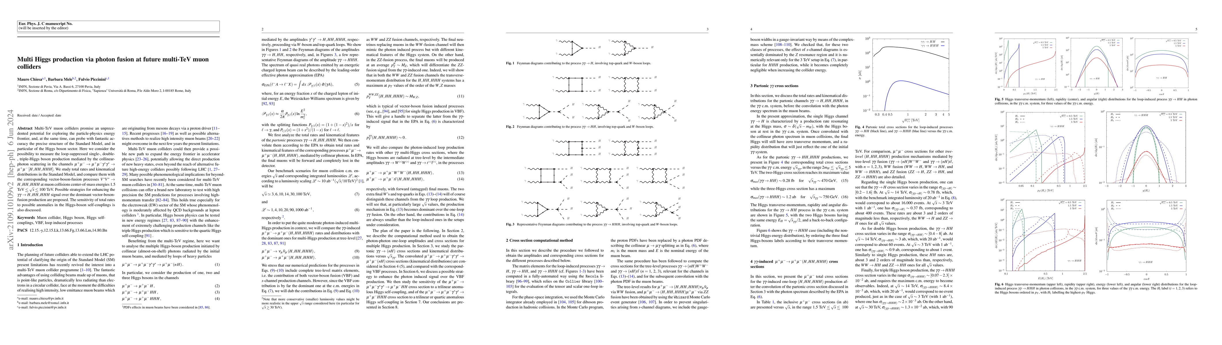Thumbnail for Multi Higgs production via photon fusion at future multi-TeV muon
  colliders