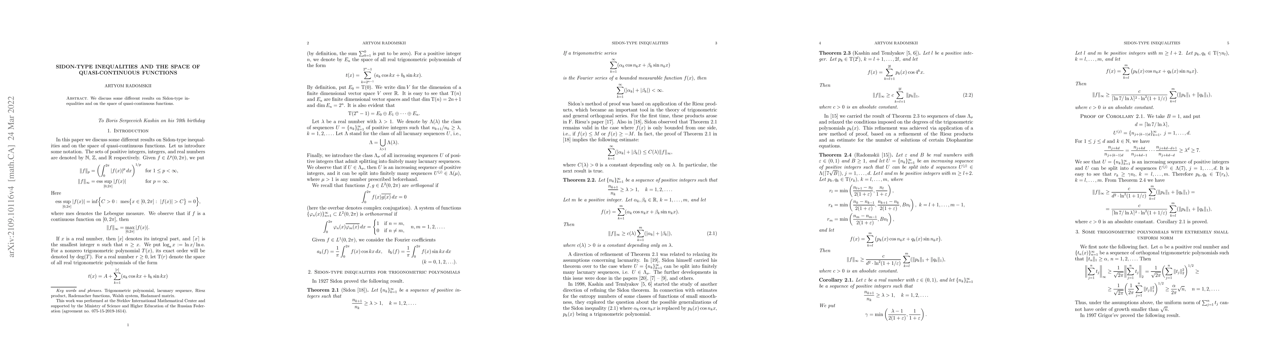 Thumbnail for Sidon-type inequalities and the space of quasi-continuous functions