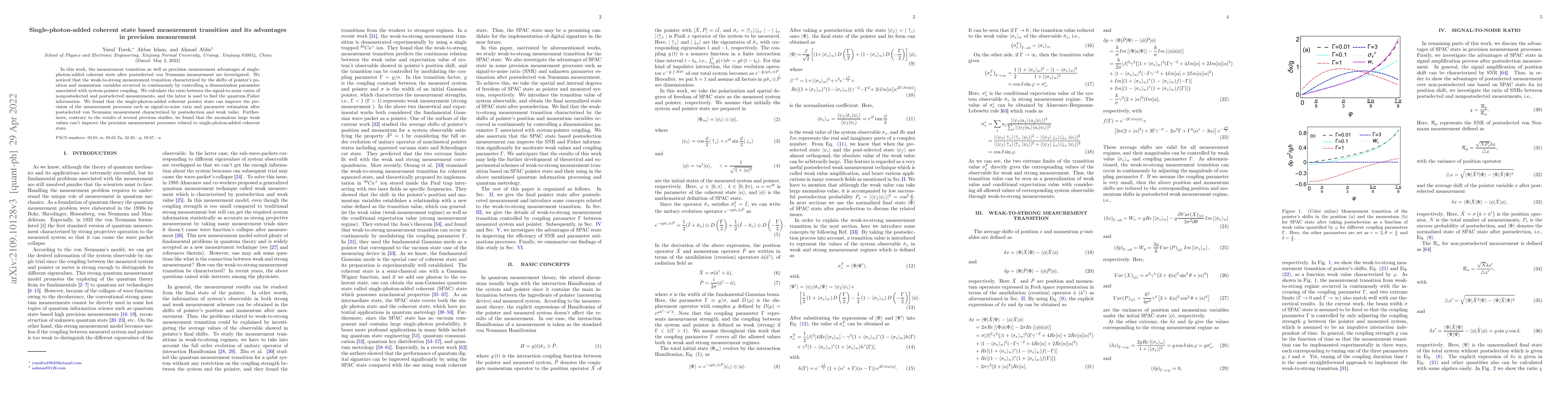 Thumbnail for Single-photon-added coherent state based measurement transition and its
  advantages in precision measurement