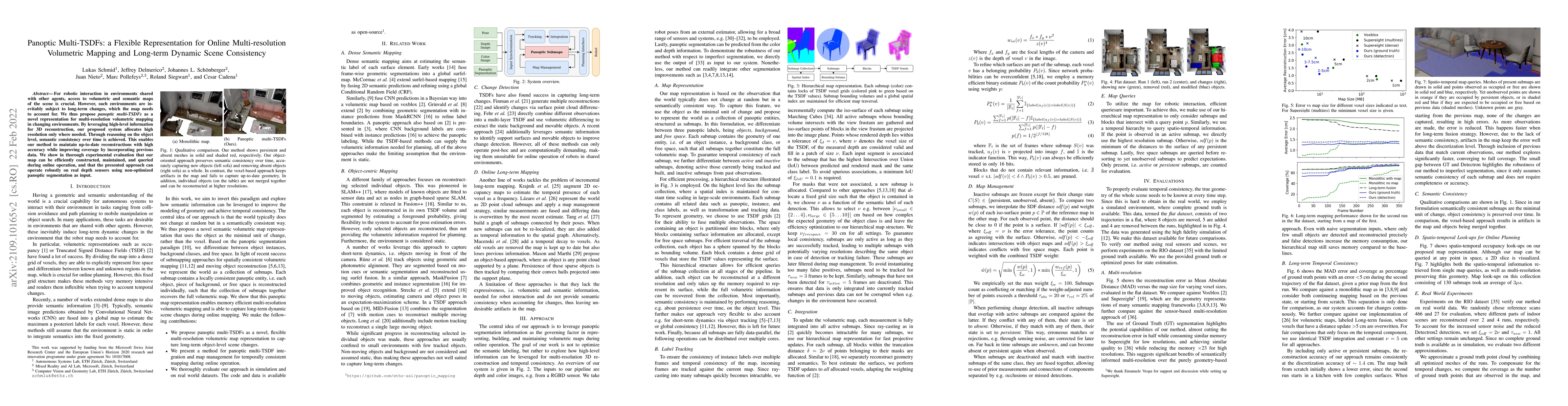 Thumbnail for Panoptic Multi-TSDFs: a Flexible Representation for Online
  Multi-resolution Volumetric Mapping and Long-term Dynamic Scene Consistency