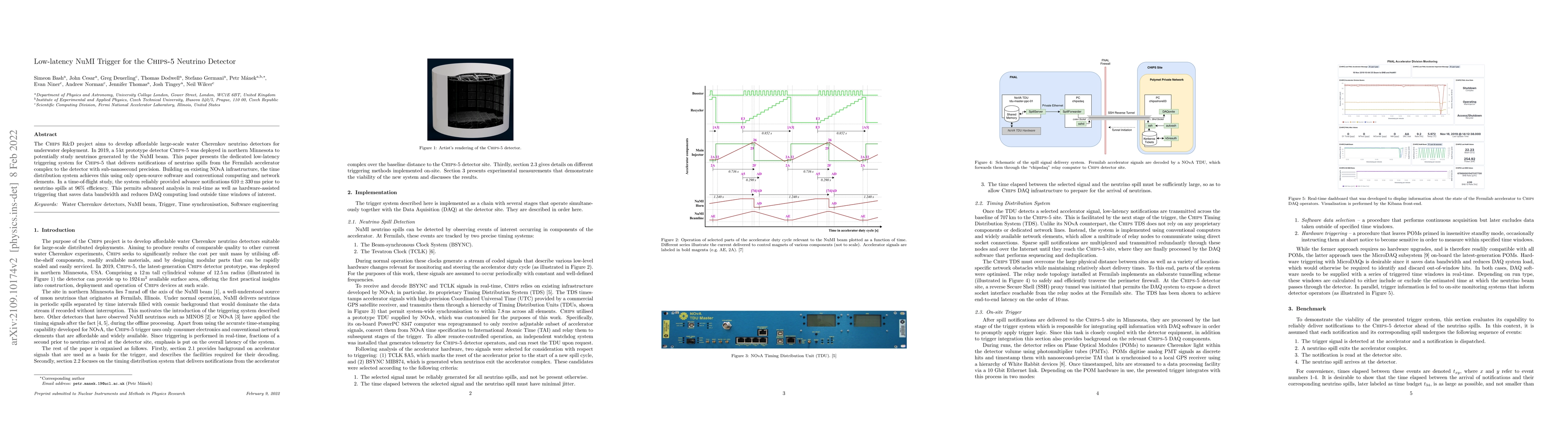 Thumbnail for Low-latency NuMI Trigger for the CHIPS-5 Neutrino Detector