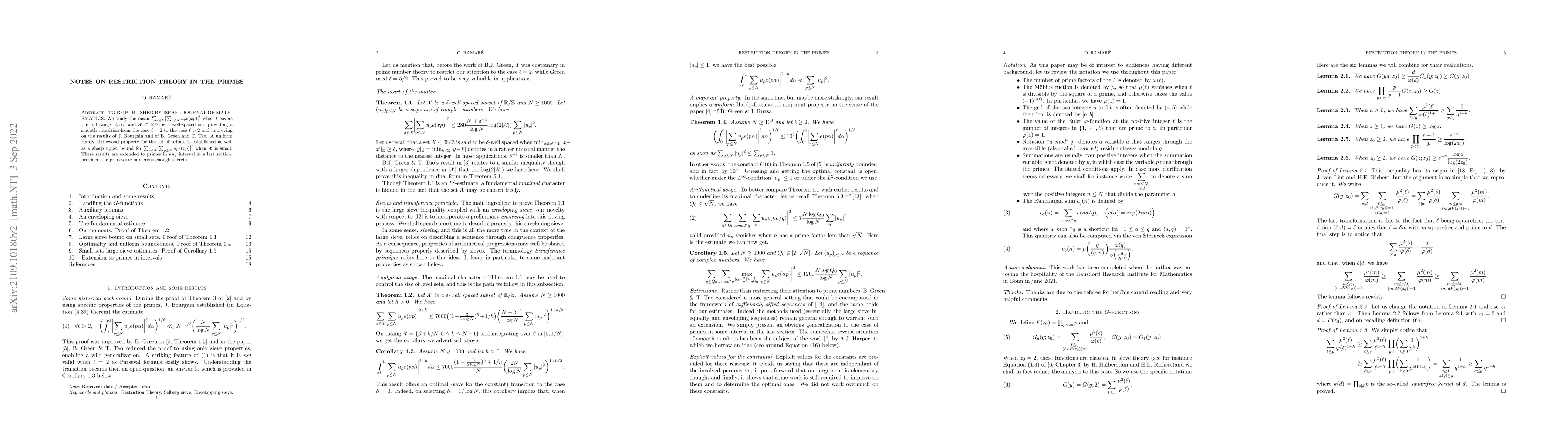 Thumbnail for Notes on restriction theory in the primes