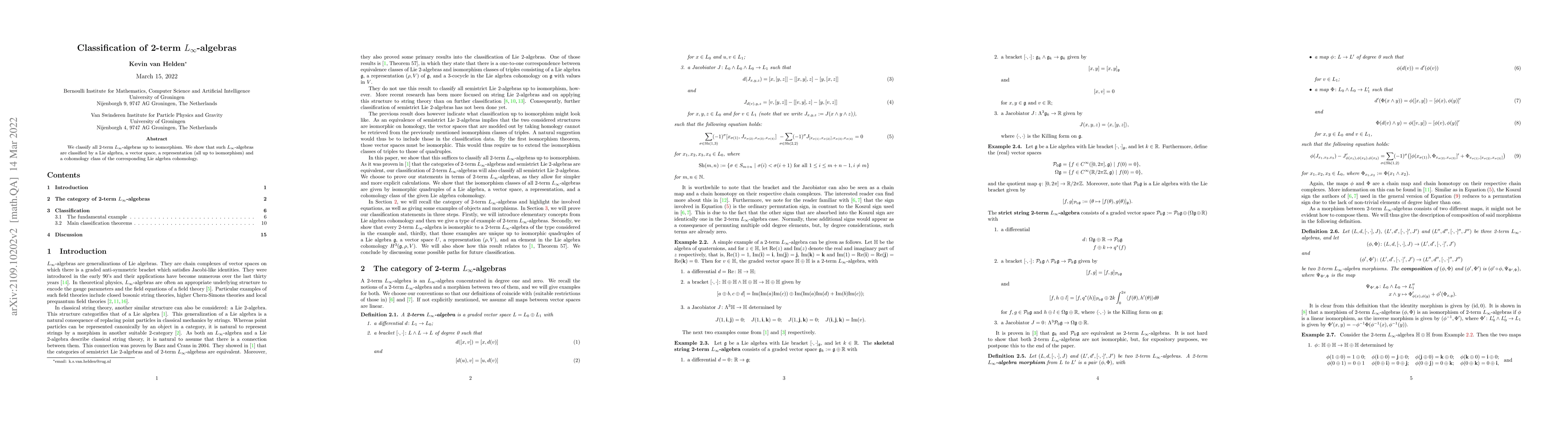 Thumbnail for Classification of 2-term $L_\infty$-algebras