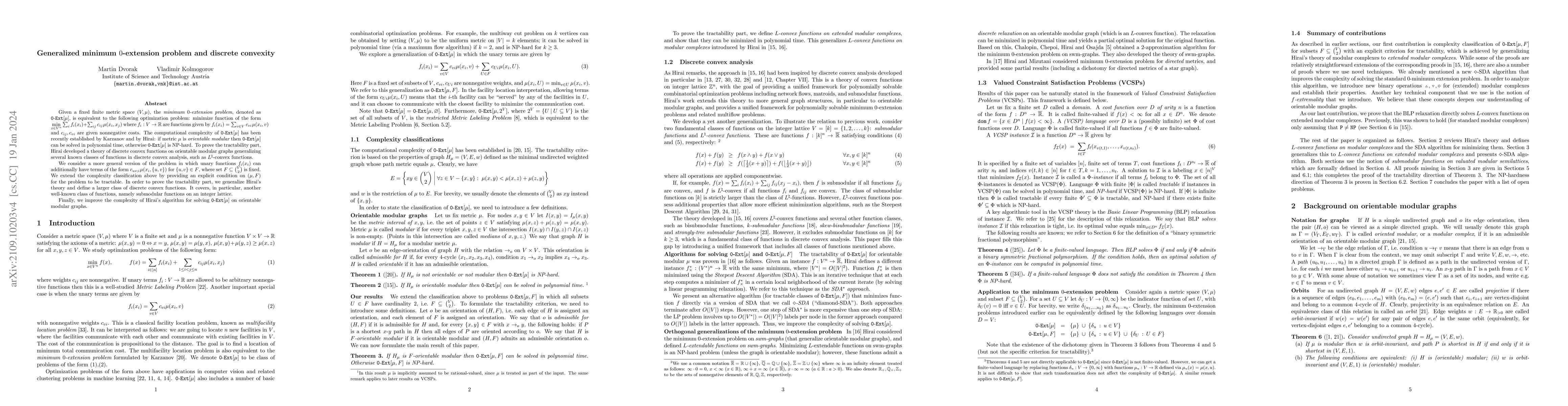 Thumbnail for Generalized minimum 0-extension problem and discrete convexity