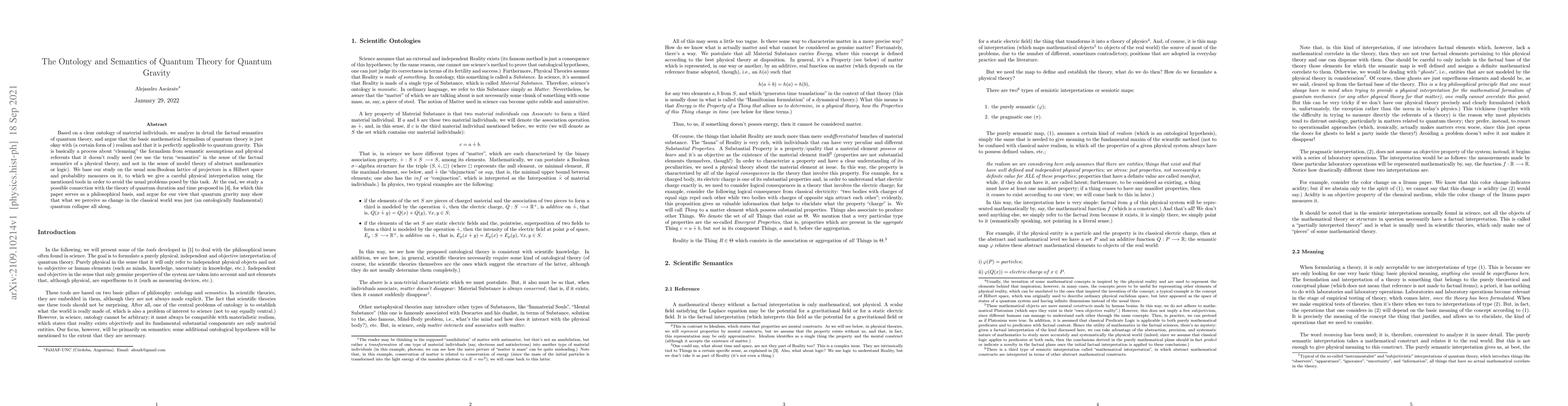Thumbnail for The Ontology and Semantics of Quantum Theory for Quantum Gravity
