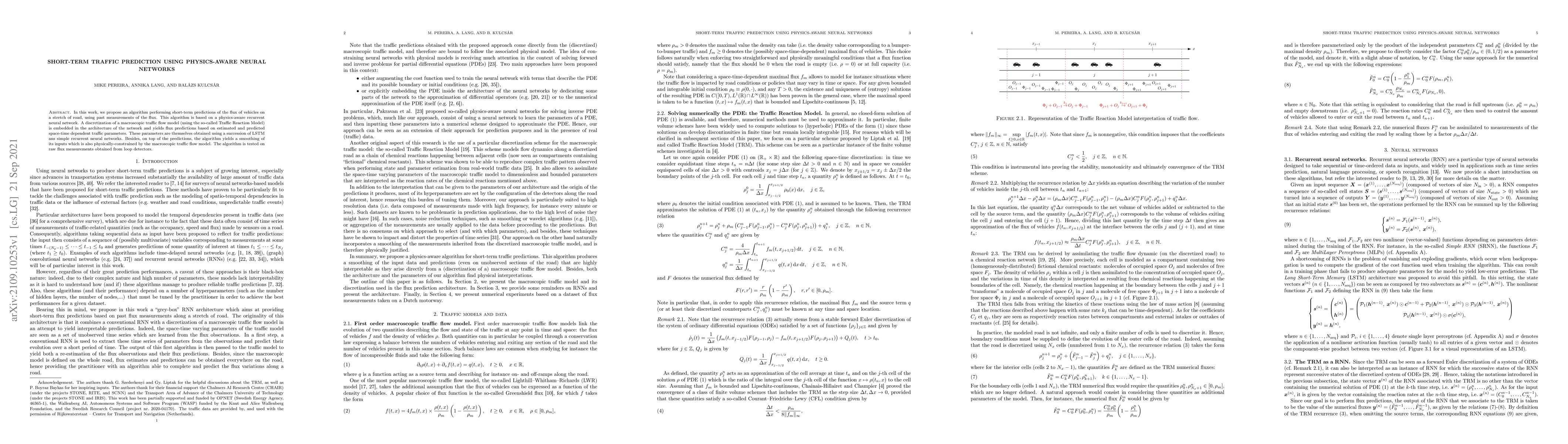 Thumbnail for Short-term traffic prediction using physics-aware neural networks