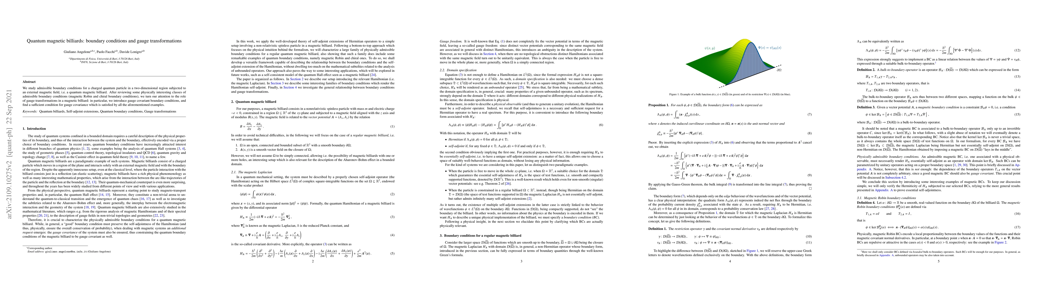Thumbnail for Quantum magnetic billiards: boundary conditions and gauge
  transformations