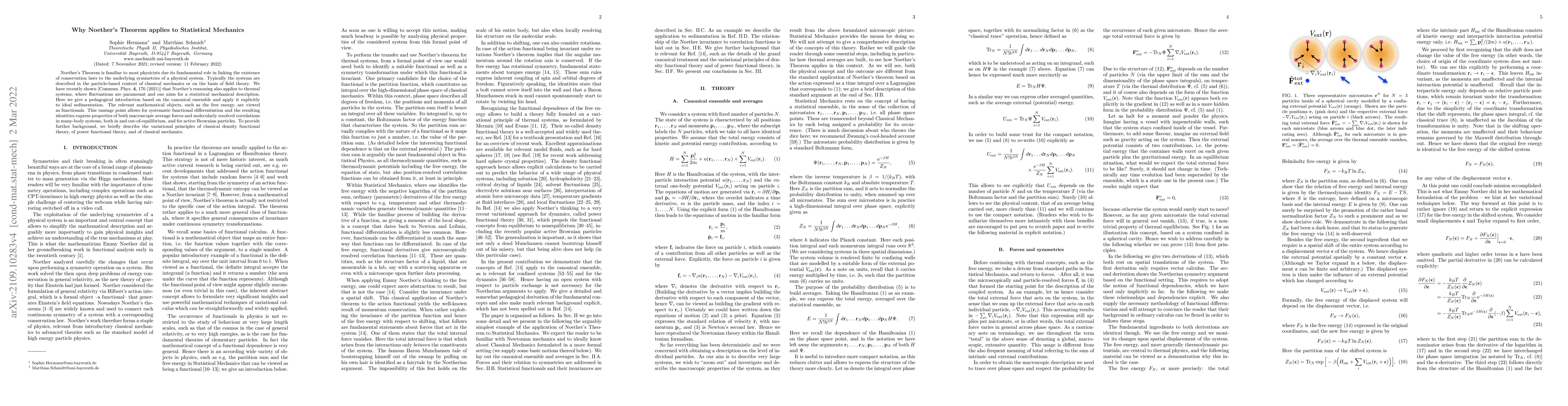 Thumbnail for Why Noether's Theorem applies to Statistical Mechanics