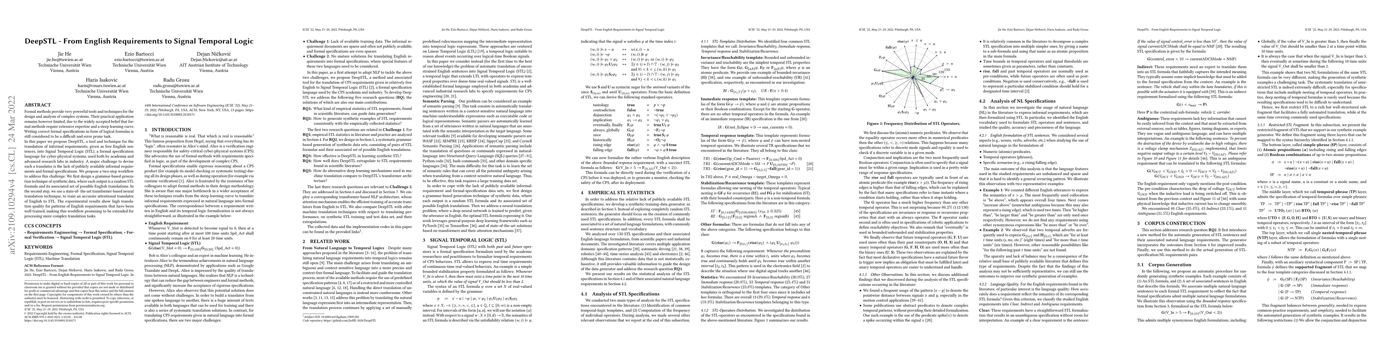 Thumbnail for DeepSTL -- From English Requirements to Signal Temporal Logic