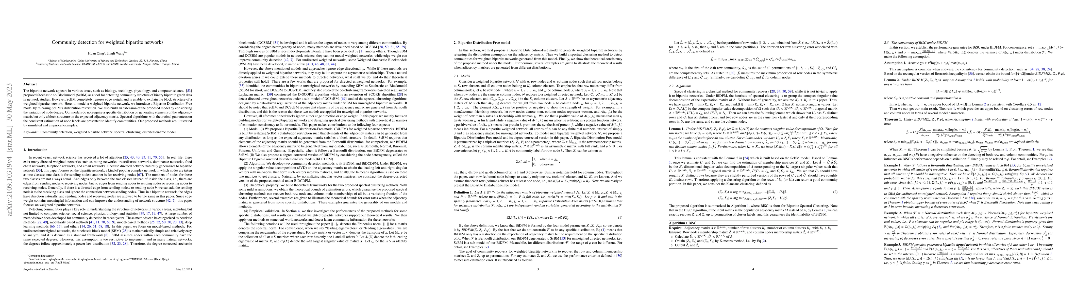 Thumbnail for Community detection for weighted bipartite networks