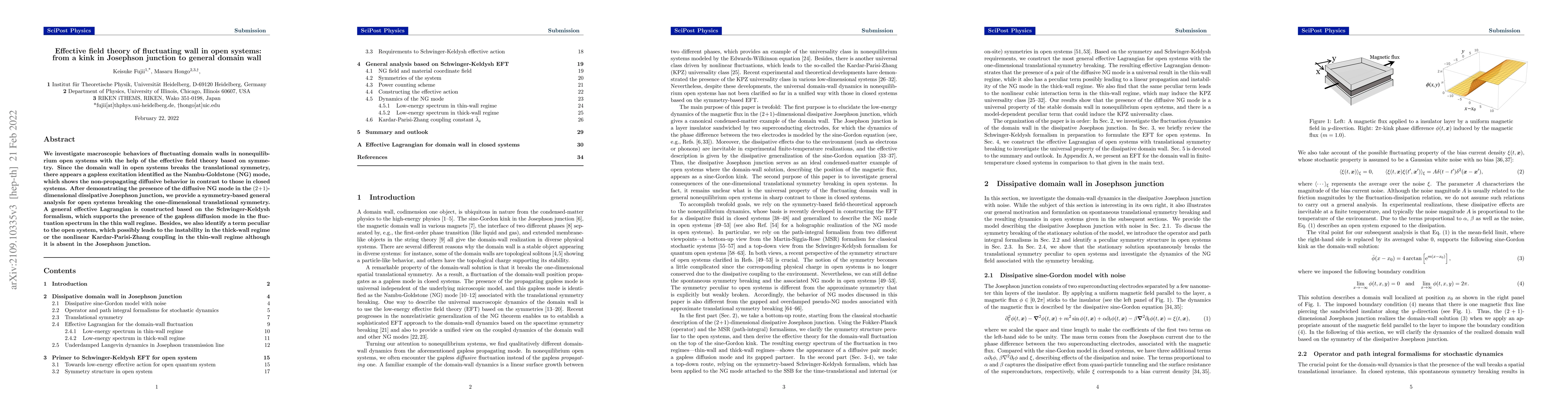 Thumbnail for Effective field theory of fluctuating wall in open systems: from a kink
  in Josephson junction to general domain wall