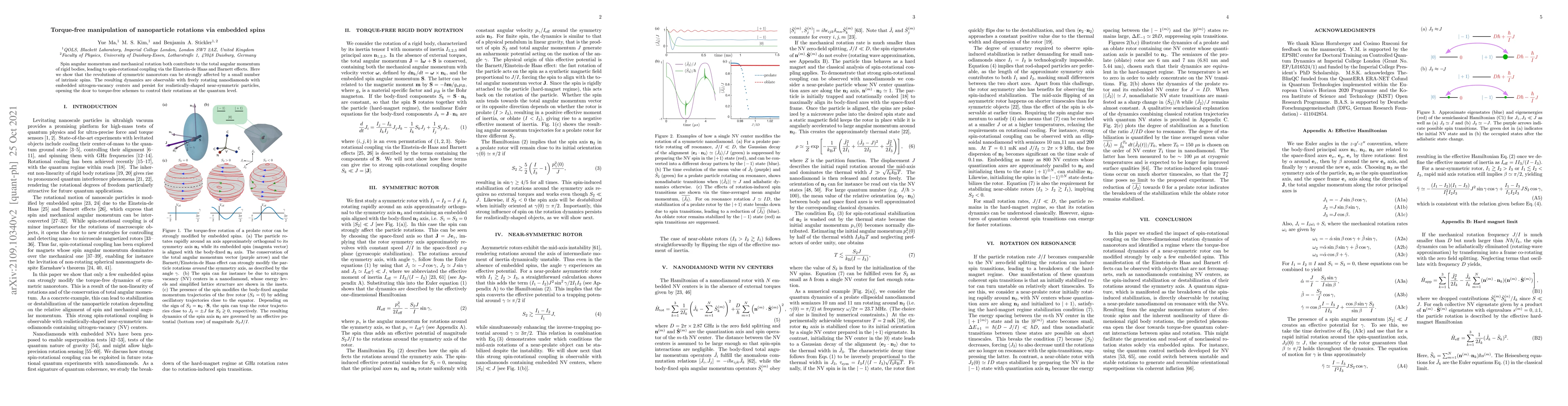Thumbnail for Torque-free manipulation of nanoparticle rotations via embedded spins