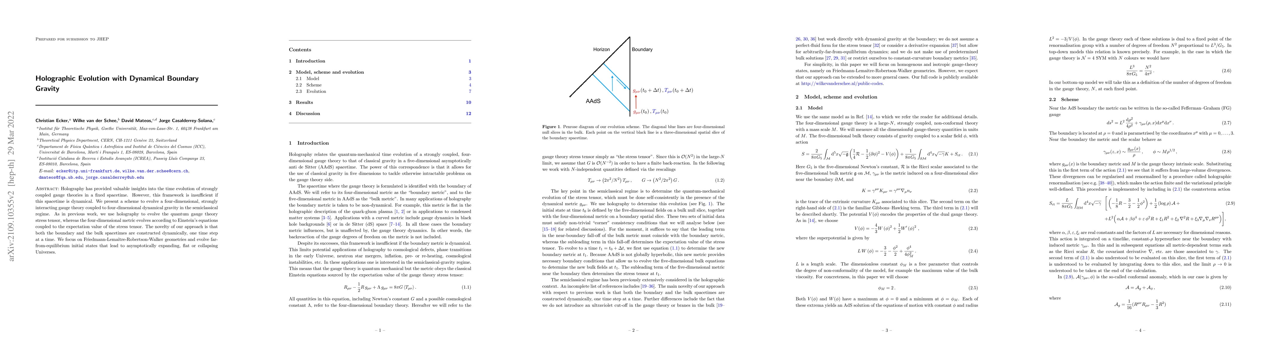 Thumbnail for Holographic Evolution with Dynamical Boundary Gravity