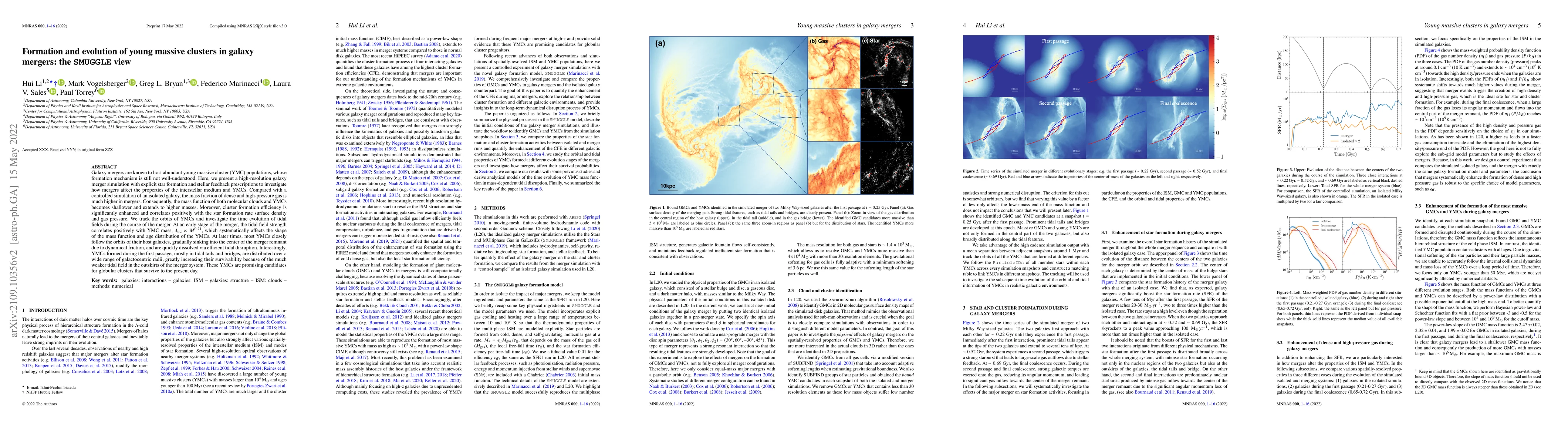 Thumbnail for Formation and evolution of young massive clusters in galaxy mergers: the
  SMUGGLE view
