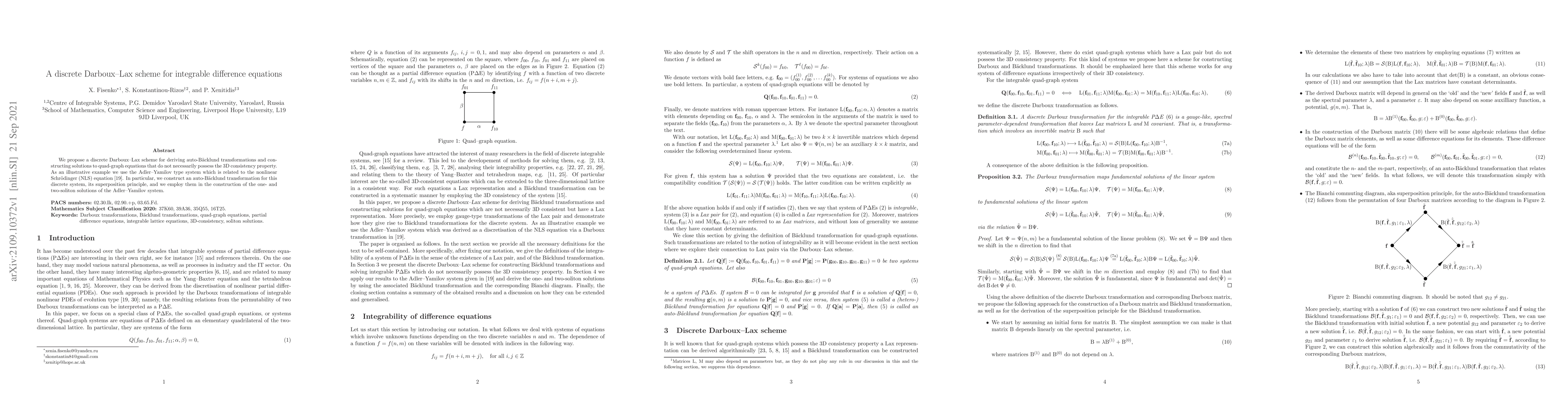 Thumbnail for A discrete Darboux-Lax scheme for integrable difference equations