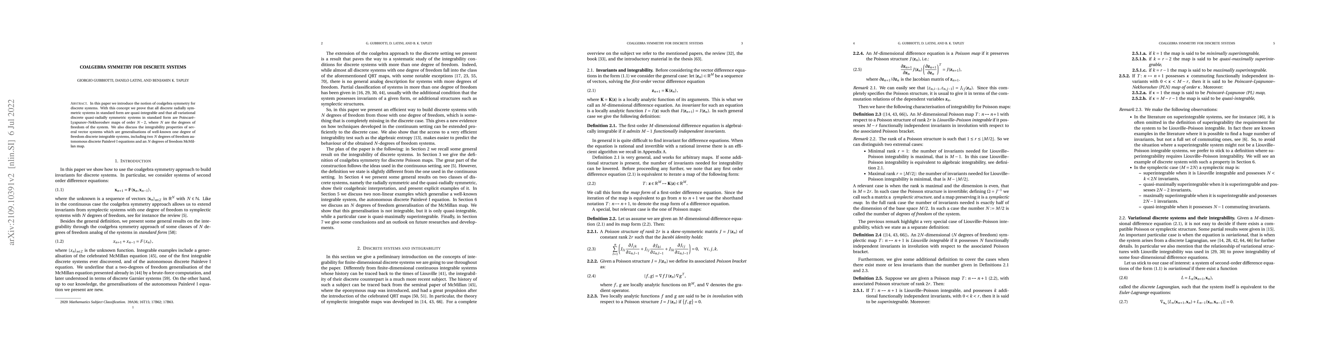 Thumbnail for Coalgebra symmetry for discrete systems