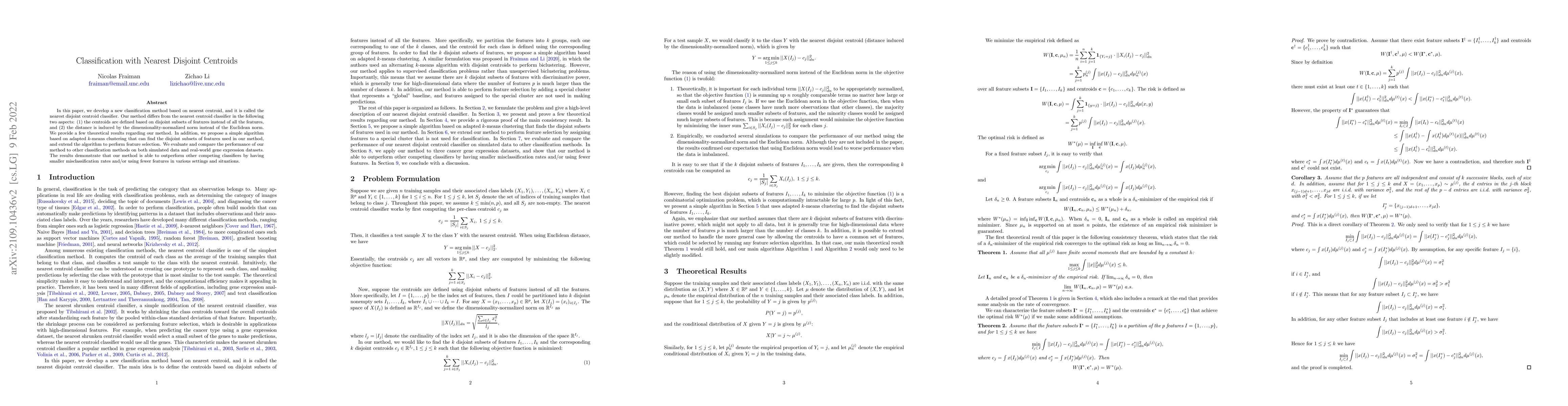 Thumbnail for Classification with Nearest Disjoint Centroids