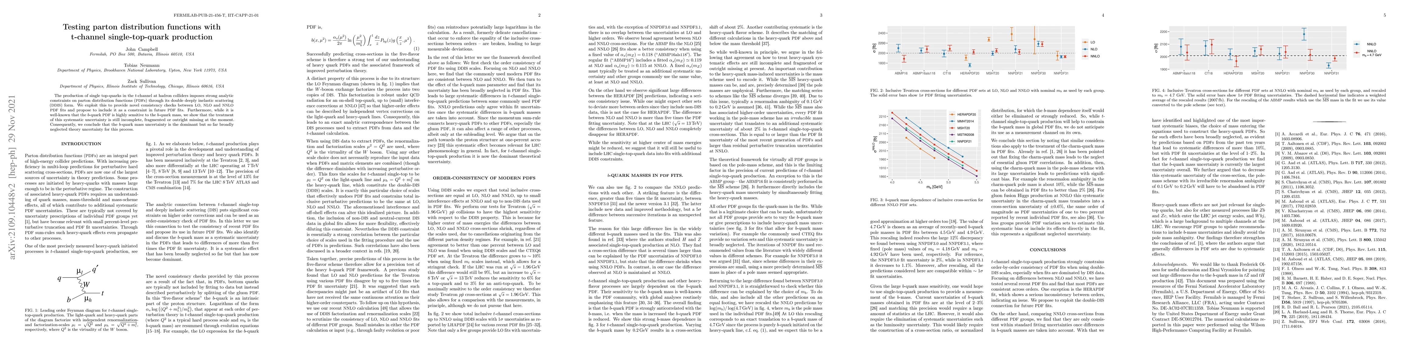 Thumbnail for Testing parton distribution functions with t-channel single-top-quark
  production