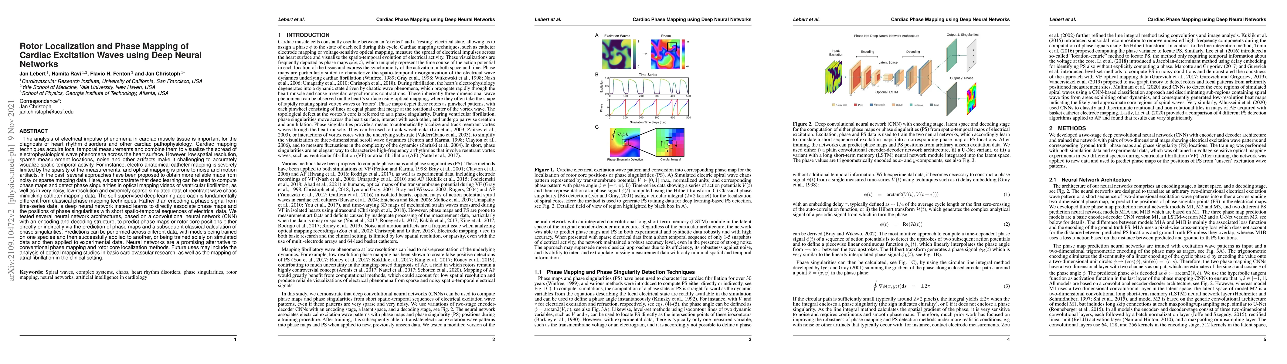 Thumbnail for Rotor Localization and Phase Mapping of Cardiac Excitation Waves using
  Deep Neural Networks