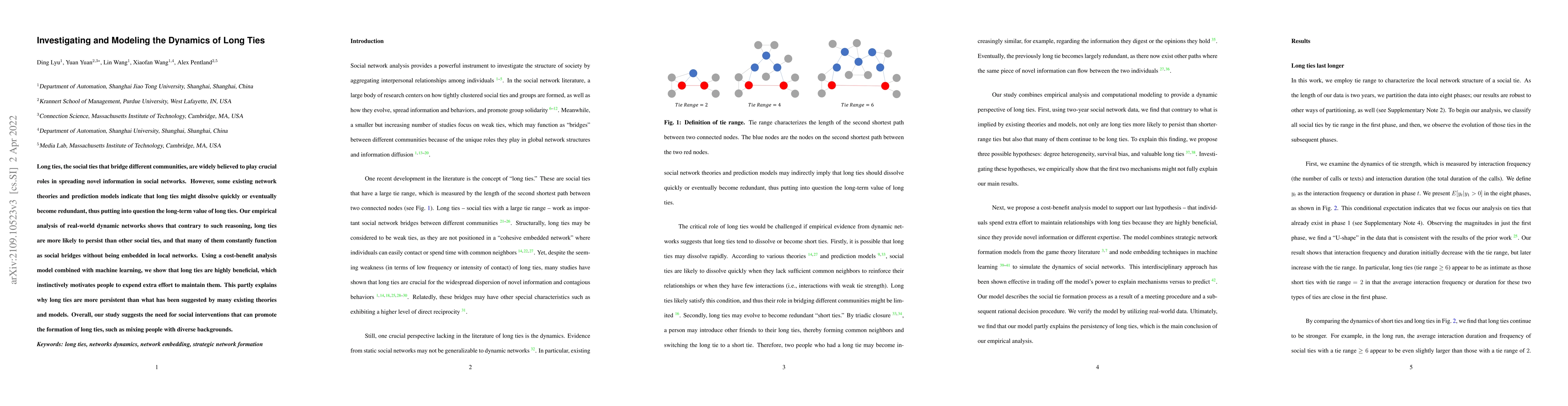 Thumbnail for Investigating and Modeling the Dynamics of Long Ties