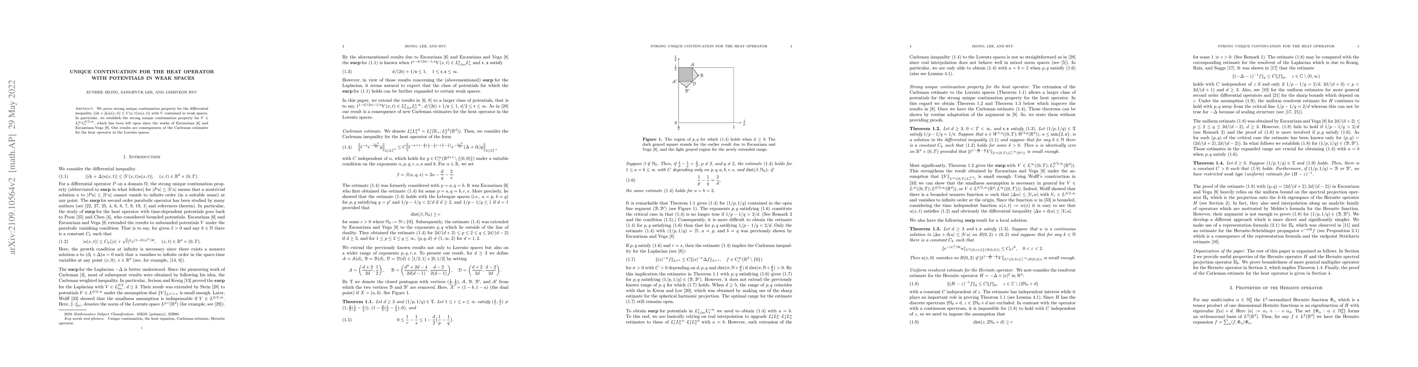 Thumbnail for Unique continuation for the heat operator with potentials in weak spaces