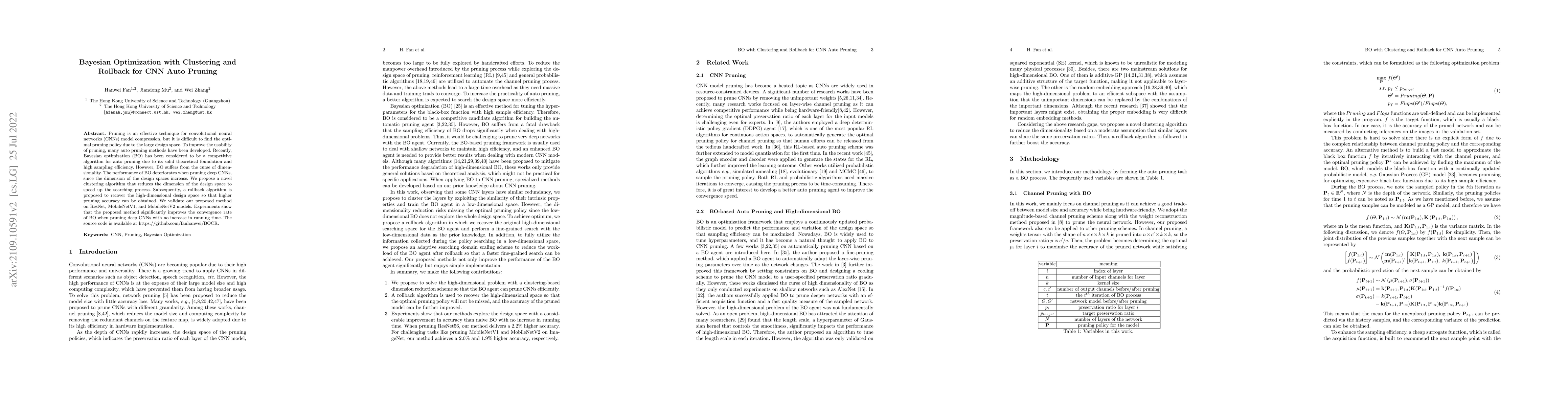 Thumbnail for Bayesian Optimization with Clustering and Rollback for CNN Auto Pruning