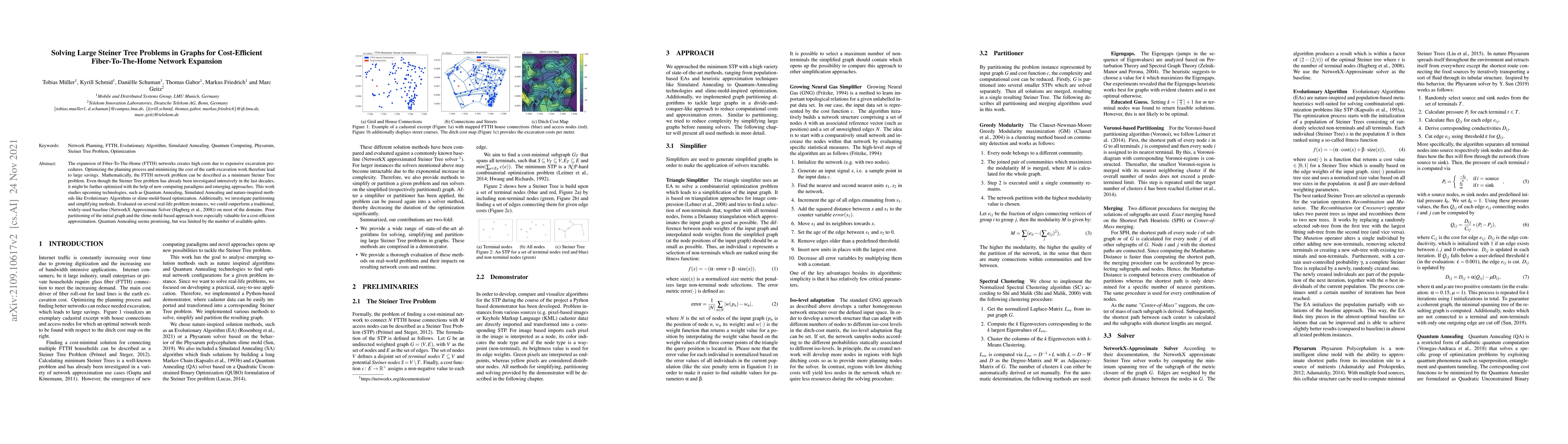 Thumbnail for Solving Large Steiner Tree Problems in Graphs for Cost-Efficient
  Fiber-To-The-Home Network Expansion