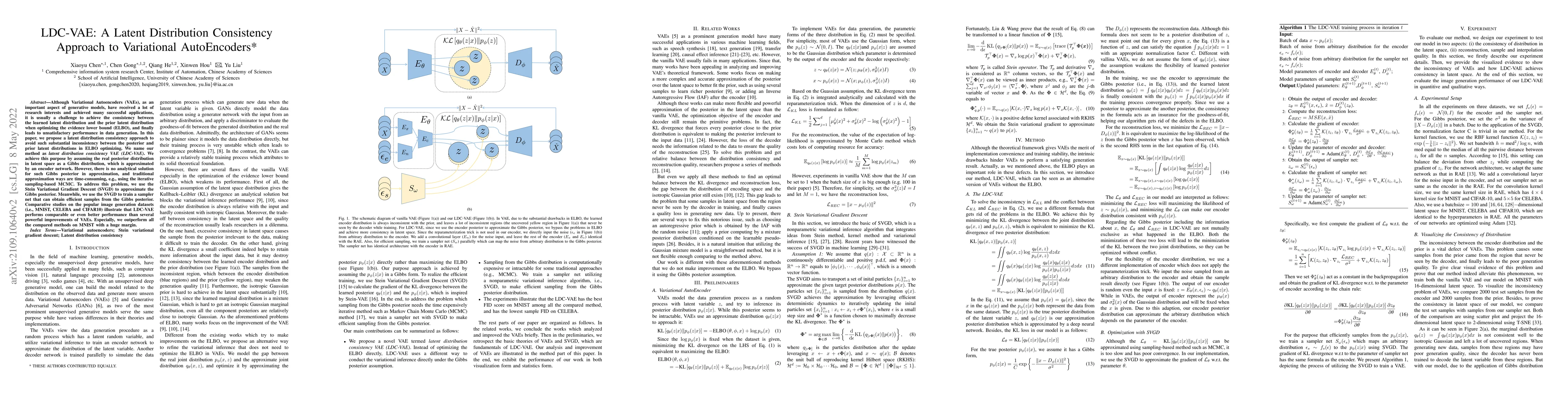 Thumbnail for LDC-VAE: A Latent Distribution Consistency Approach to Variational
  AutoEncoders