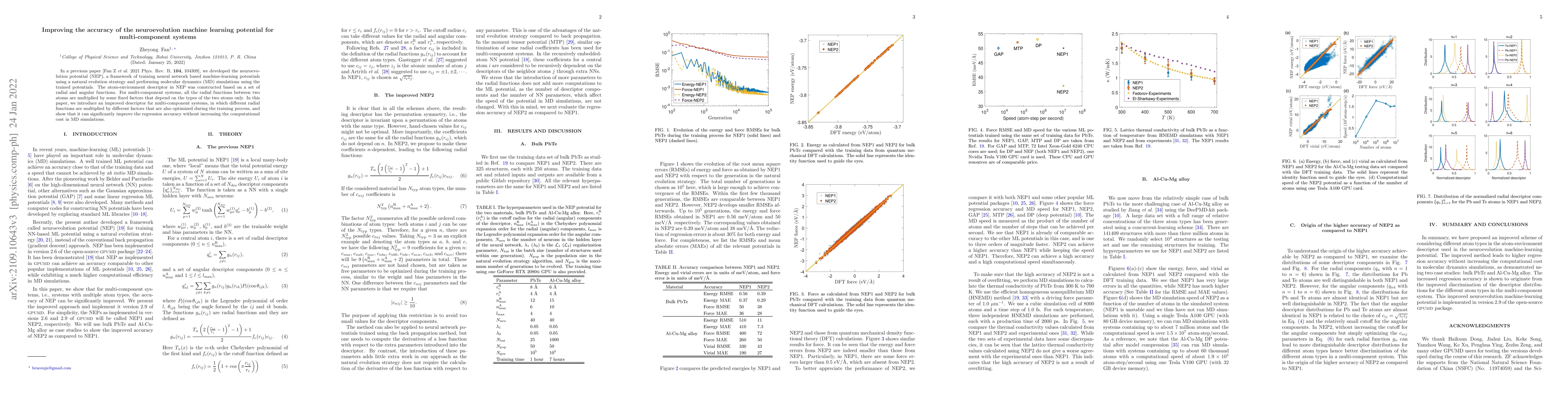 Thumbnail for Improving the accuracy of the neuroevolution machine learning potential
  for multi-component systems
