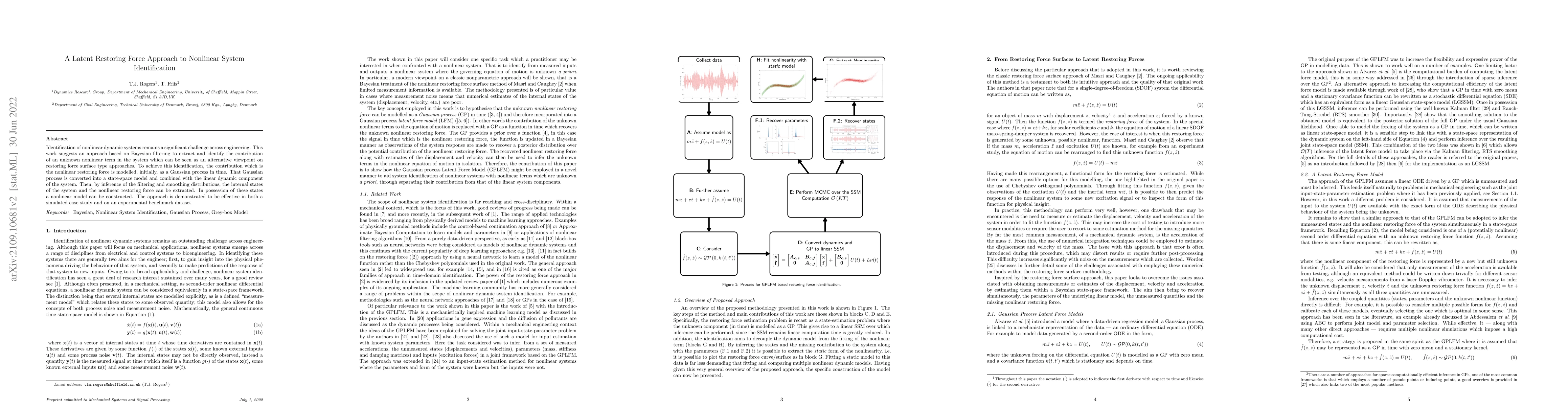 Thumbnail for A Latent Restoring Force Approach to Nonlinear System Identification