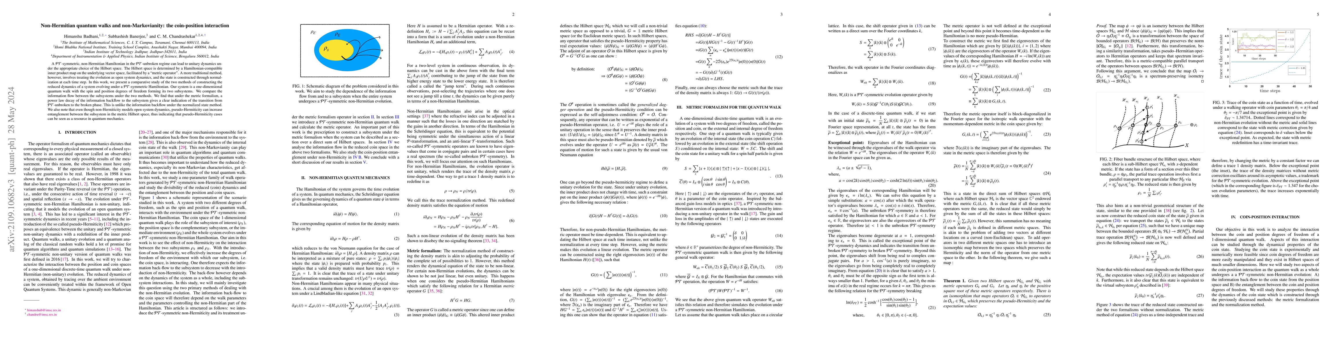 Thumbnail for Non-Hermitian quantum walks and non-Markovianity: the coin-position
  interaction