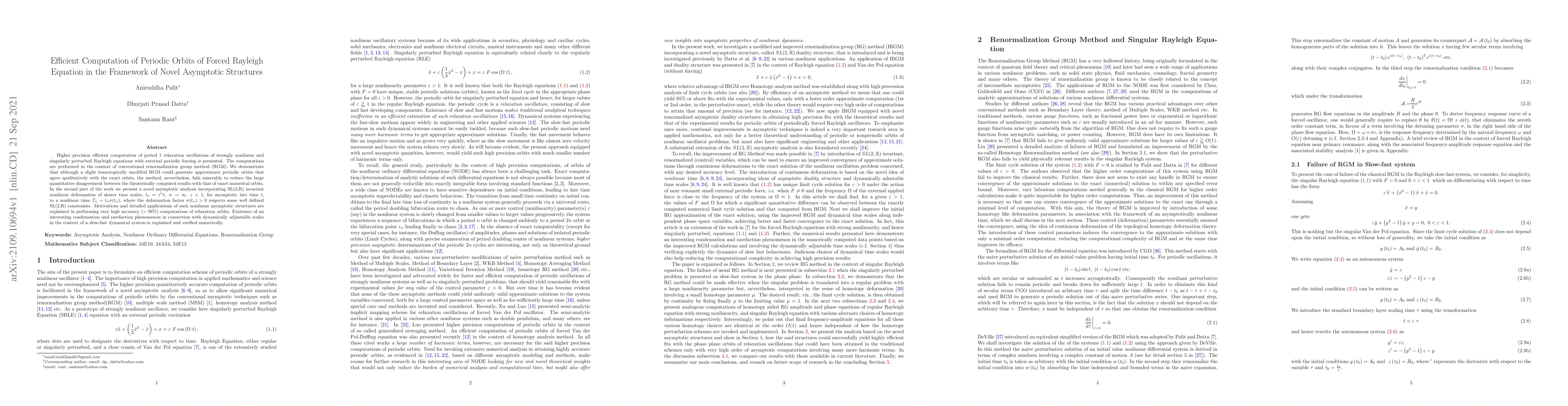 Thumbnail for Efficient Computation of Periodic Orbits of Forced Rayleigh Equation in
  the Framework of Novel Asymptotic Structures