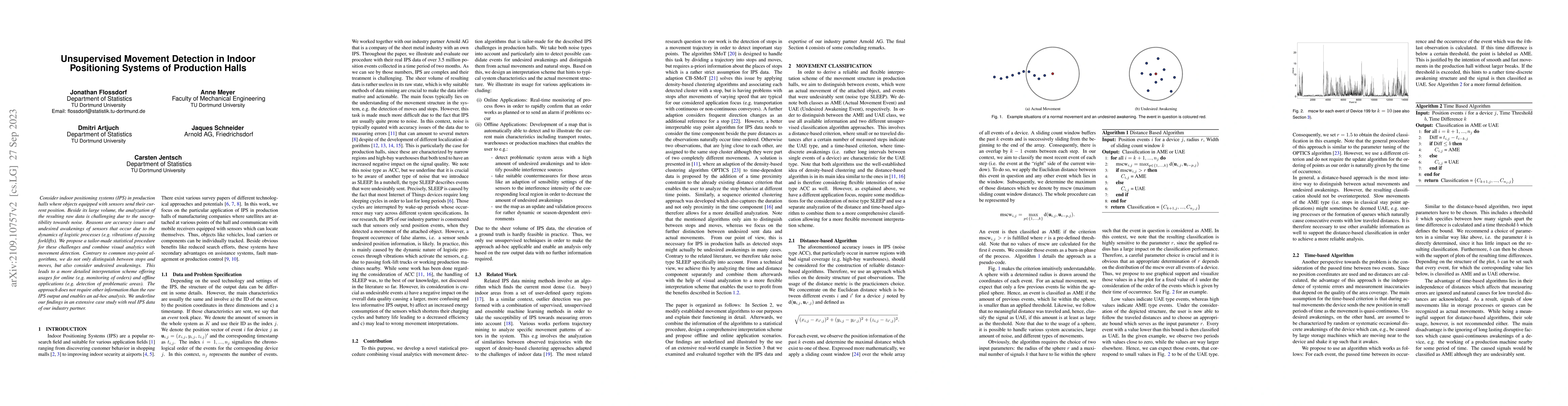 Thumbnail for Unsupervised Movement Detection in Indoor Positioning Systems of
  Production Halls