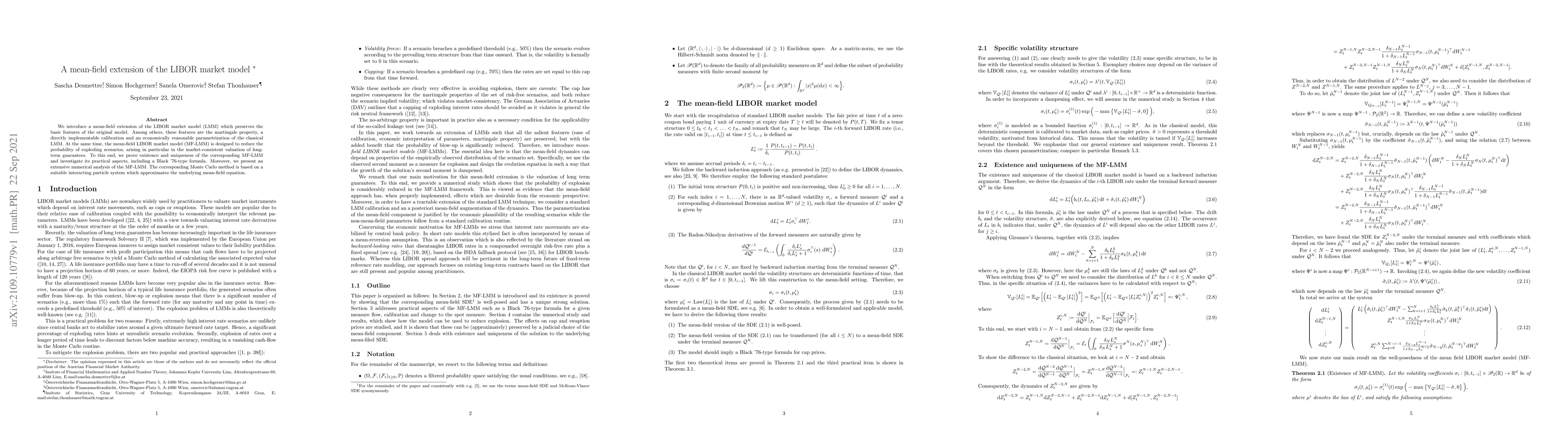 Thumbnail for A mean-field extension of the LIBOR market model