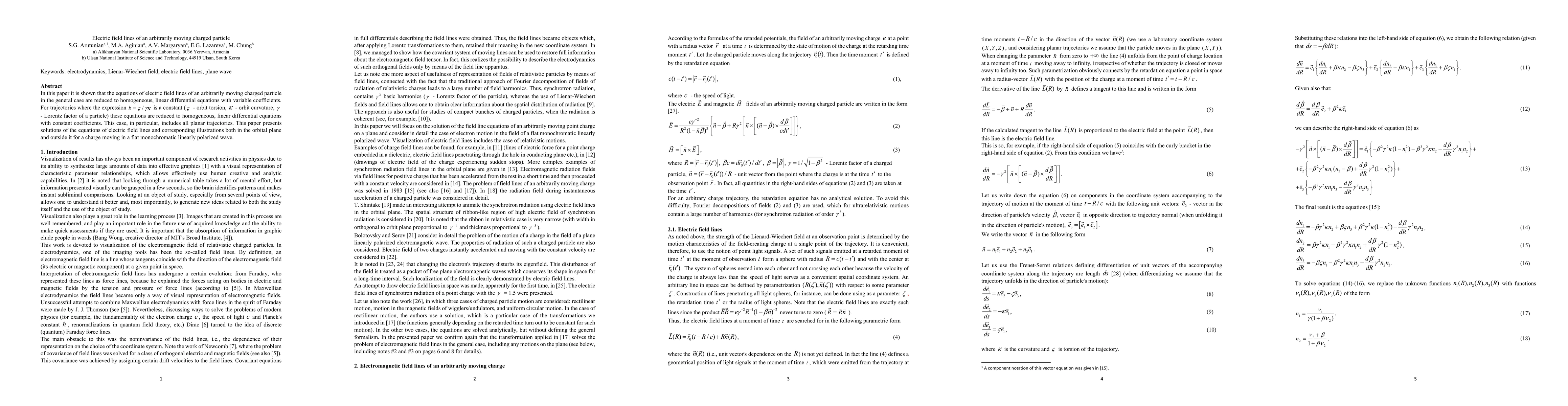 Thumbnail for Electric field lines of an arbitrarily moving charged particle