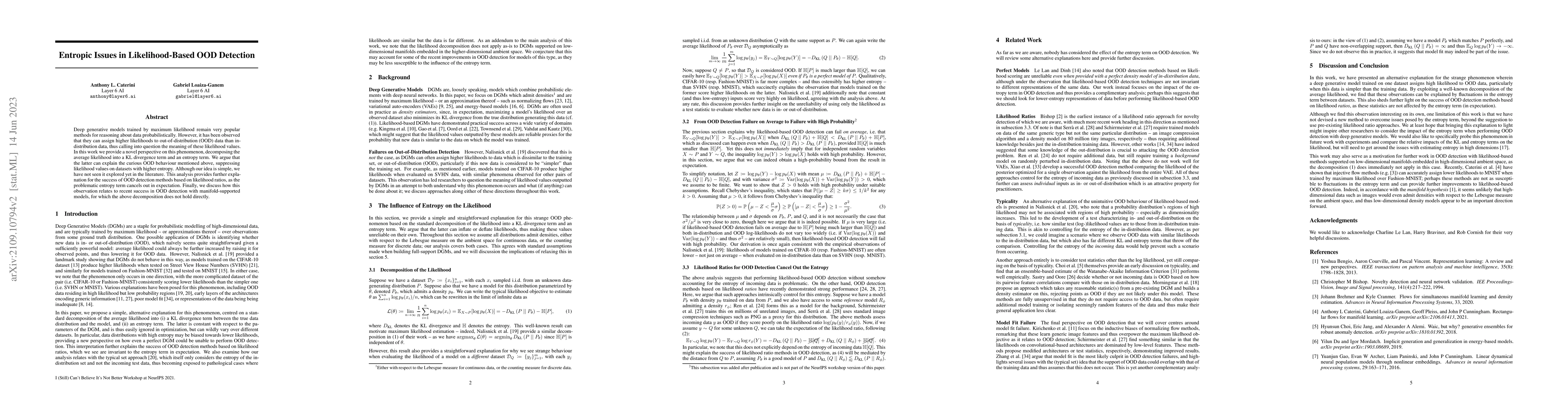 Thumbnail for Entropic Issues in Likelihood-Based OOD Detection
