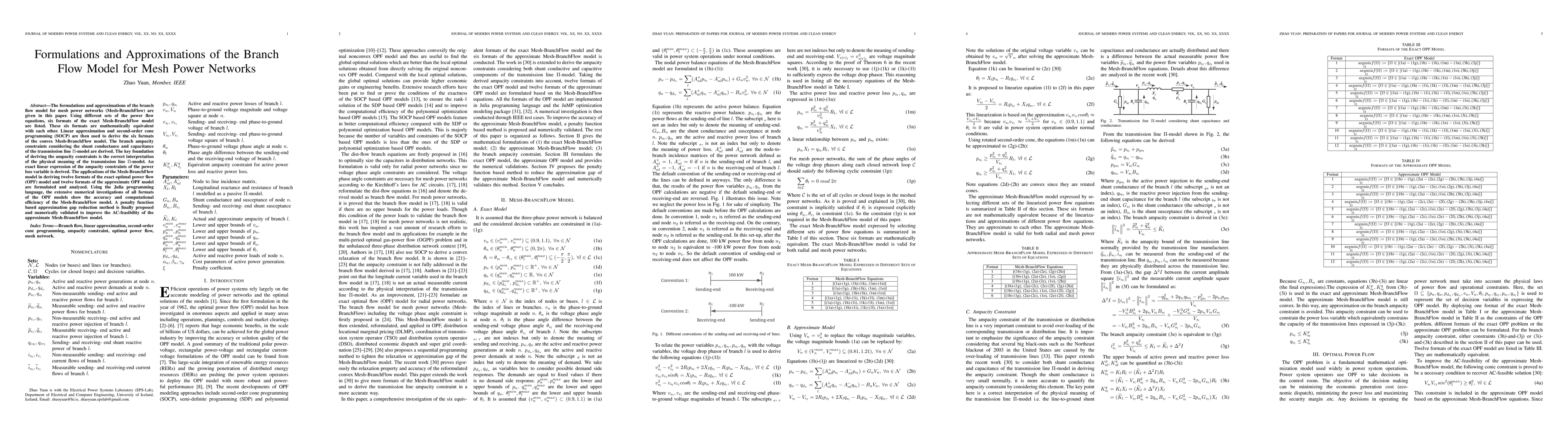 Thumbnail for Formulations and Approximations of the Branch Flow Model for Mesh Power
  Networks
