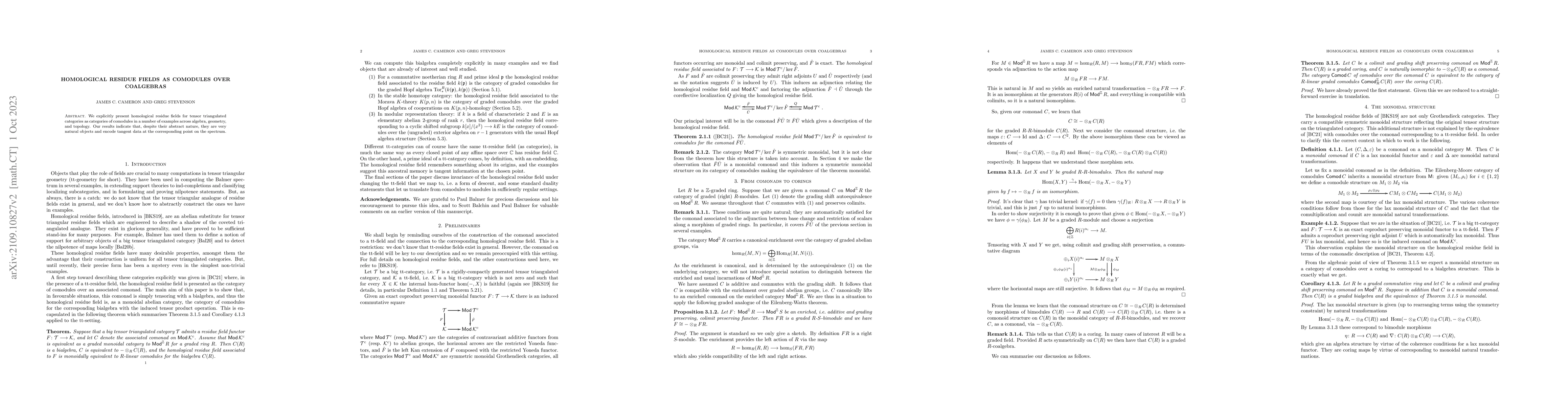 Thumbnail for Homological residue fields as comodules over coalgebras